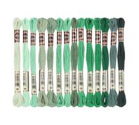 PATIKIL 14 Skeins Embroidery Floss, Polyester Embroidery Threads Bracelets String for Cross-Stitch Hand Embroidery, Multicolored Emerald Green