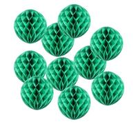 PATIKIL 14" Tissue Paper Pom Poms Flower Balls, 10 Pack Party Hanging Paper Flower Balls Decoration for Birthday Wedding Home Backdrop Decor, Dark Green