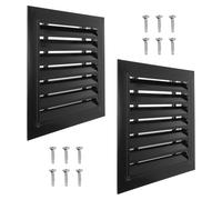 PATIKIL 14 x 14 Inch Gable Vent, 2PCS Aluminum Alloy Wall Shed Vents Square Louver Air Grille with Stainless Strainer for House Attic Garage Ceiling, 12 x 12 Inch Duct Opening Size, Black