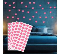 PATIKIL 144 Pcs Glow in The Dark Heart Stickers, Adhesive Glow Heart Sticker Glow in The Dark Wall Decals Luminous Decor for Room Ceiling Decoration Party Birthday, Pink