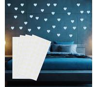 PATIKIL 144 Pcs Glow in The Dark Heart Stickers, Adhesive Glow Heart Sticker Glow in The Dark Wall Decals Luminous Decor for Room Ceiling Decoration Party Birthday, Blue