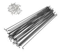 PATIKIL 14G Bicycle Spokes 174 Mm/6.85 Inch, 36 Pcs Stainless Steel J Bend 2mm Mountain Bike Spokes with Brass Nipples for City Road Bike Electric Bike MTB Wheel Spokes, Black