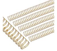 PATIKIL 14mm (9/16") Double Loop Wire Binding Combs, 50 Pcs Metal Twin Loop Binding Coils 120 Sheet Capacity 3:1 Pitch 32 Ring Binding Spines, Gold