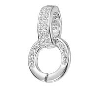 PATIKIL 14mm Bails for Jewelry Making, 925 Sterling Silver Pendant Bail Connector, Slider Pendants Clasp for Necklace Bracelet DIY Accessories, White Gold Tone (Double Bail Clasps)