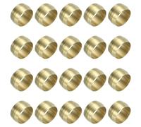 PATIKIL 14mm Brass Compression Sleeve Ferrules, 20 Pcs Brass Compression Fittings Kit for Tube Air Lines