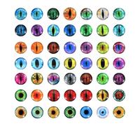 PATIKIL 14mm Dragon Eyes, 100 Pcs Round Glass Eyes Animals Crochet Eyes for Clay Doll Making Craft DIY Findings Jewelry Making, Mix Color