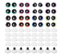PATIKIL 14mm Flash Safety Eyes, 32 Pcs Moon Doll Eyes Realistic Colorful Crocheting for Decor Crochet Accessories Dolls Craft Halloween, 8 Colors