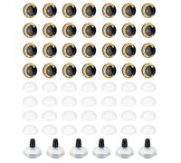 PATIKIL 14mm Flash Safety Eyes, 34 Set Plastic Glitter Safety Eyes with Washers Soft Buttons Realistic Colorful Crocheting for Decor Crochet Accessories Dolls Craft, Gold