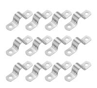 PATIKIL 14mm Rigid Pipe Strap, 12 Pcs 304 Stainless Steel Conduit Clamp 2 Hole Thicken U Bracket Pipe Clamp Tube Strap for Pipe Cable Wire Fixing, (5/9")