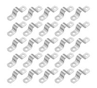 PATIKIL 14mm Rigid Pipe Strap, 25 Pcs 304 Stainless Steel Conduit Clamp 2 Hole Thicken U Bracket Pipe Clamp Tube Strap for Pipe Cable Wire Fixing, (5/9")