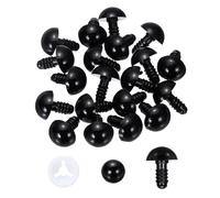 PATIKIL 14mm Safety Eyes, 40 Pcs Plastic Craft Eyes with Protective Film with Washers for Stuffed Animals Crochet Toys Dolls DIY Craft Making, Black