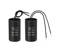 PATIKIL 14uf CBB60 Run Capacitor, 2 Pcs AC 450V 2 Wires 50/60Hz Motor Running Capacitor 60x33x60, Black