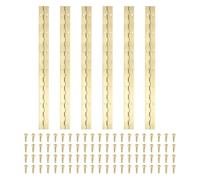 PATIKIL 14x1.2 Inch Piano Hinge,6 Pcs 304 Stainless Steel Continuous Hinge with Holes for Piano Gate Door Wooden Storage Box Cabinet Boat,Gold