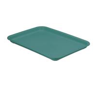 PATIKIL 14x10" Fast Food Tray, Plastic Reusable Multi-Purpose Rectangle Serving Tray for Cafeteria Restaurant Home Kitchen, Dark Green