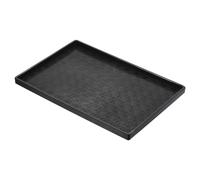 PATIKIL 14x10" Fast Food Tray, Plastic Reusable Multi-Purpose Rectangle Serving Tray Mosaic Texture for Restaurant Home Kitchen, Black