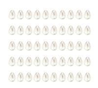 PATIKIL 14x10mm Pearl Charm, 100Pcs Pearl Beads Teardrop Faux Pearl Pendant Charm Bulk Imitation for Jewelry Making Bracelets Earrings Necklace Wedding Decorations Dress, White
