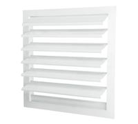 PATIKIL 14x14 Inch Aluminum Vent Cover, Louver Shutter Exhaust Fan Louvered Vent Automatic Gravity Square Grill Self-Closing Vent Cover for Greenhouse Industrial Exhaust HVAC System, White