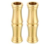 PATIKIL 15.5x54mm Solid Brass Lamp Neck, 2 Pack Threaded Turned Brass Spindle Slips Lamp Finial Pipe Coupling for Lamp Decoration