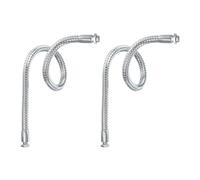 PATIKIL 15.7" Universal Gooseneck Hose, 2Pcs M10/M8 Fine Thread 10mm Metal Bendable Flexible Arm Gooseneck Tube Extension for Multifunction DIY, Silver Tone