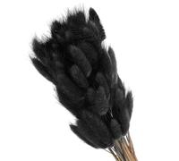PATIKIL 15.7in Bunny Tails Dried Flowers, 120pcs Pampas Grass Decor Rabbit Tail Natural Pampas Grass Bulk Fluffy Faux Pampas Grass Dried for Home Boho Decor Vase Wedding Table, Black