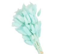 PATIKIL 15.7in Bunny Tails Dried Flowers, 80pcs Pampas Grass Decor Rabbit Tail Natural Pampas Grass Bulk Fluffy Faux Pampas Grass Dried for Home Boho Decor Vase Wedding Table, Light Blue