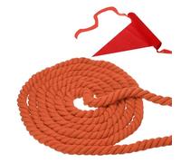 PATIKIL 15 Feet Tug of War Rope for Adults Teen, 3-Strand Natural Twisted Cotton Rope with Flag for Yard Game Team Building Activities, Orange