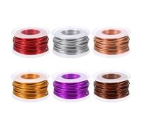 PATIKIL 15 Gauge 1.5 mm Aluminum Craft Wire, 49.2 Ft Metal Wire 6 Roll Armature Bendable Wire for Jewelry Making Metal Wrap DIY, Purple/Silver/Bronze/Rose Gold/Red/Gold