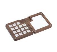 PATIKIL 15 Grids Mini Portable Palette, Walnut Sketchbook Watercolor Palette, Mixing Tray Pocket Magnetic Travel Paint Palette for Painters Artists Acrylic Painting, Dark Brown