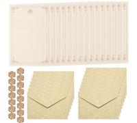 PATIKIL 15 Pack Colorful Business Envelopes, 4 x 6 Inch V Flap Parchment with A5 Paper and Sealing Wax Sticker Envelopes for Office Letter Mailing Checks Cards, Yellow