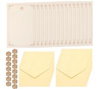 PATIKIL 15 Pack Colorful Business Envelopes, 4 x 6 Inch V Flap Parchment with A5 Paper and Sealing Wax Sticker Envelopes for Office Letter Mailing Checks Cards, Beige