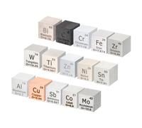 PATIKIL 15 pcs Element Cube, 10mm Density Cube High Density Element Cube Unique Metal Cube Periodic Table of Elements Collections Lab Experiment Teacher Scientific Classes