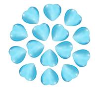 PATIKIL 15 Pcs Natural Heart Shaped Crystal Stone, 0.6 Inch Mini Polished Love Gemstone Crystal, Pocket Rock Engraved Worry Stones for Women Gifts Meditation, Blue Cats Eye