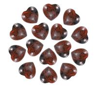 PATIKIL 15 Pcs Natural Heart Shaped Crystal Stone, 0.6 Inch Mini Polished Love Gemstone Crystal, Pocket Rock Engraved Worry Stones for Women Gifts Meditation, Mahogany Obsidian