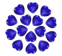 PATIKIL 15 Pcs Natural Heart Shaped Crystal Stone, 0.6 Inch Mini Polished Love Gemstone Crystal, Pocket Rock Engraved Worry Stones for Women Gifts Meditation, Dark Blue Cats Eye