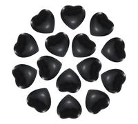 PATIKIL 15 Pcs Natural Heart Shaped Crystal Stone, 0.6 Inch Mini Polished Love Gemstone Crystal, Pocket Rock Engraved Worry Stones for Women Gifts Meditation, Black Obsidian