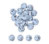 PATIKIL 15 Pcs Silicone Beads, 15mm Round Camouflage Beads for Beaded Keychain Making DIY Crafts Bracelets Beadable Pen Jewelry Making Supplies, Camo Blue