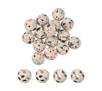 PATIKIL 15 Pcs Silicone Beads, 15mm Round Camouflage Beads for Beaded Keychain Making DIY Crafts Bracelets Beadable Pen Jewelry Making Supplies, Camo Brown