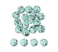 PATIKIL 15 Pcs Silicone Beads, 15mm Round Camouflage Beads for Beaded Keychain Making DIY Crafts Bracelets Beadable Pen Jewelry Making Supplies, Camo Green