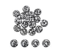 PATIKIL 15 Pcs Silicone Beads, 15mm Round Leopard Beads for Beaded Keychain Making DIY Crafts Bracelets Beadable Pen Jewelry Making Supplies, Black Leopard