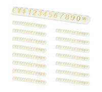 PATIKIL 15 Set Price Display Cube, Adjustable Price Tag Stand Removable Number Letter Label Stand Dollar Block Kit for Jewelry Retail Shop Display Signs (Clear/Gold, L)