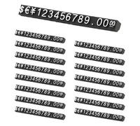 PATIKIL 15 Set Price Display Cube, Adjustable Price Tag Stand Removable Number Letter Label Stand Dollar Block Kit for Jewelry Retail Shop Display Signs (Black/White, S)
