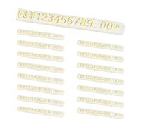 PATIKIL 15 Set Price Display Cube, Adjustable Price Tag Stand Removable Number Letter Label Stand Dollar Block Kit for Jewelry Retail Shop Display Signs (Clear/Gold, M)