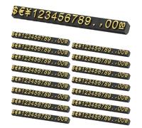PATIKIL 15 Set Price Display Cube, Adjustable Price Tag Stand Removable Number Letter Label Stand Dollar Block Kit for Jewelry Retail Shop Display Signs (Black/Gold, M)