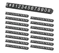 PATIKIL 15 Set Price Display Cube, Adjustable Price Tag Stand Removable Number Letter Label Stand Dollar Block Kit for Jewelry Retail Shop Display Signs (Black/White, L)