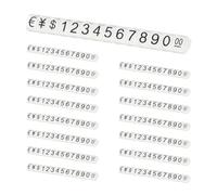 PATIKIL 15 Set Price Display Cube, Adjustable Price Tag Stand Removable Number Letter Label Stand Dollar Block Kit for Jewelry Retail Shop Display Signs (Clear/Black, L)