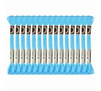 PATIKIL 15 Skeins Embroidery Floss, Solid Colors Polyester Embroidery Threads Friendship Bracelets String for Cross-Stitch Hand Embroidery, Bright Blue