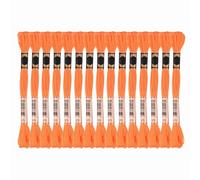 PATIKIL 15 Skeins Embroidery Floss, Solid Colors Polyester Embroidery Threads Friendship Bracelets String for Cross-Stitch Hand Embroidery, Orange