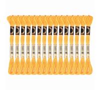 PATIKIL 15 Skeins Embroidery Floss, Solid Colors Polyester Embroidery Threads Friendship Bracelets String for Cross-Stitch Hand Embroidery, Yellow