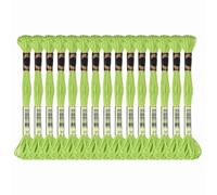 PATIKIL 15 Skeins Embroidery Floss, Solid Colors Polyester Embroidery Threads Friendship Bracelets String for Cross-Stitch Hand Embroidery, Glass Green