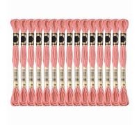 PATIKIL 15 Skeins Embroidery Floss, Solid Colors Polyester Embroidery Threads Friendship Bracelets String for Cross-Stitch Hand Embroidery, Light Red